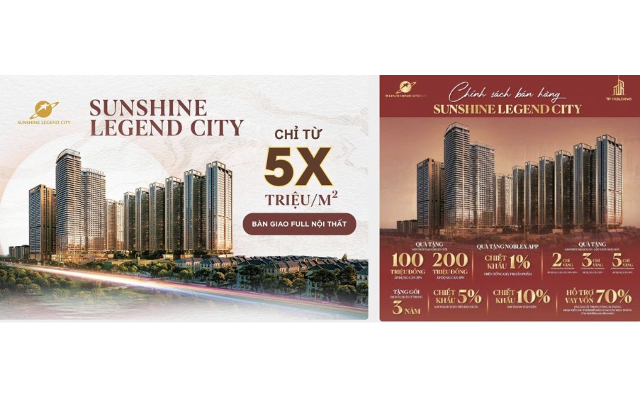 Chỉ từ 5x triệu/m² full nội thấtnhận nhà kèm vàng, cơ hội quá dễ vs sunshine legend city
